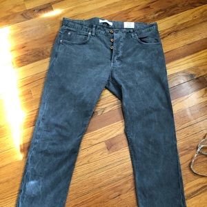 Billy Reid Distressed Gray Cotton Pants.